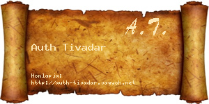 Auth Tivadar névjegykártya